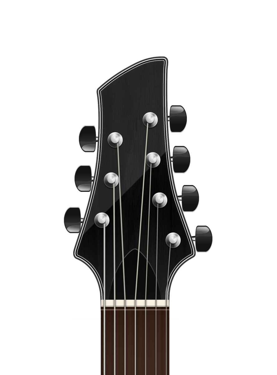 带有调音弦钮的原声吉他琴头